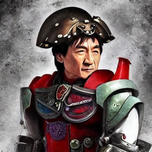 Image similar to jackie chan as warhammer 4 0 k