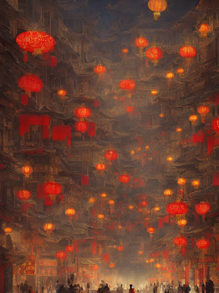 Image similar to epic scenery of a shopping street in the Chinese imperial city, intricate, elegant, volumetric lighting, digital painting, highly detailed, artstation, sharp focus, illustration, concept art, ruan jia, steve mccurry