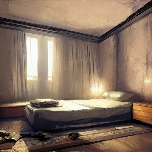 Prompt: bed used for gaming, high quality reflections, Greg Rutkowski