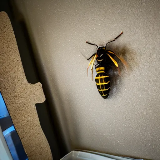 Prompt: There is something insane in my room, wasp attack on a human