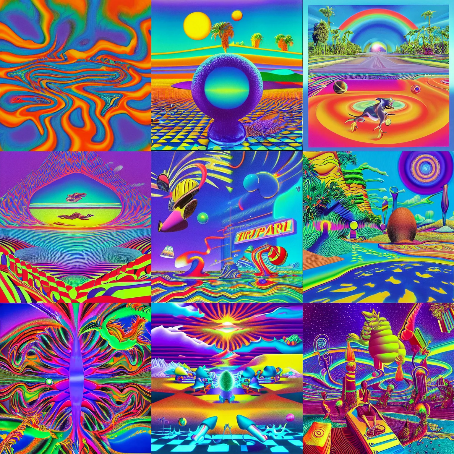 Prompt: surreal, detailed professional, high quality airbrush art tame impala album cover of a liquid dissolving airbrush art lsd dmt sonic the hedgehog dashing through cyberspace, purple checkerboard background, 1 9 8 0 s 1 9 8 2 sega genesis video game album cover