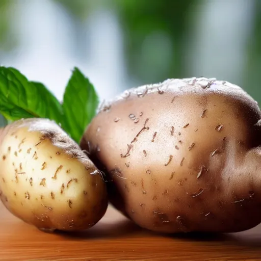 Image similar to A photo of a potato taking a shower.