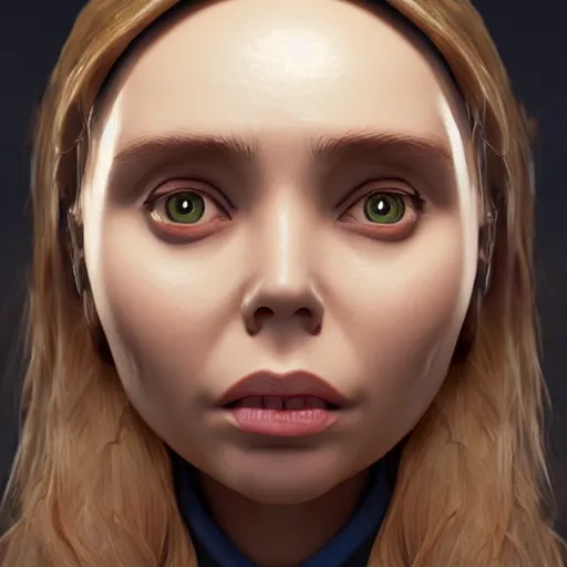 Image similar to anthropomorphic lightbulb has an elizabeth olsen face, trending on zbrush, unreal engine 5, cgsociety contest winner, intricate, detailed, 4 k quality, concept art