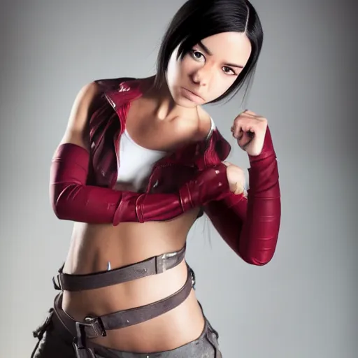 Prompt: photoshoot of model bridget hollitt dressed as mikasa ackerman from attack on titan, studio lighting, soft focus