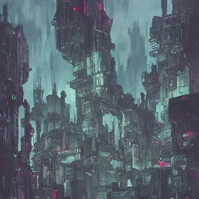 Prompt: a watercolor ink painting of a cyberpunk castle in the middle of a siege in the style of syd mead in the style of jean giraud trending on artstation deviantart pinterest detailed realistic hd 8 k high resolution