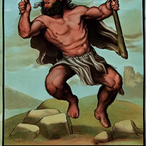 Image similar to jesus christ as a hulking, slavering troll