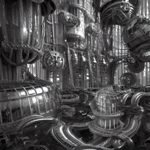 Prompt: mythical dreamy black and white organic translucent bio-mechanical overpopulated sci-fi steampunk city detail, highly detailed, intricate crystal jelly steampunk ornate, poetic, 3D render, digital art, octane render, 8K artistic photography, photo-realistic, by Dora Maar