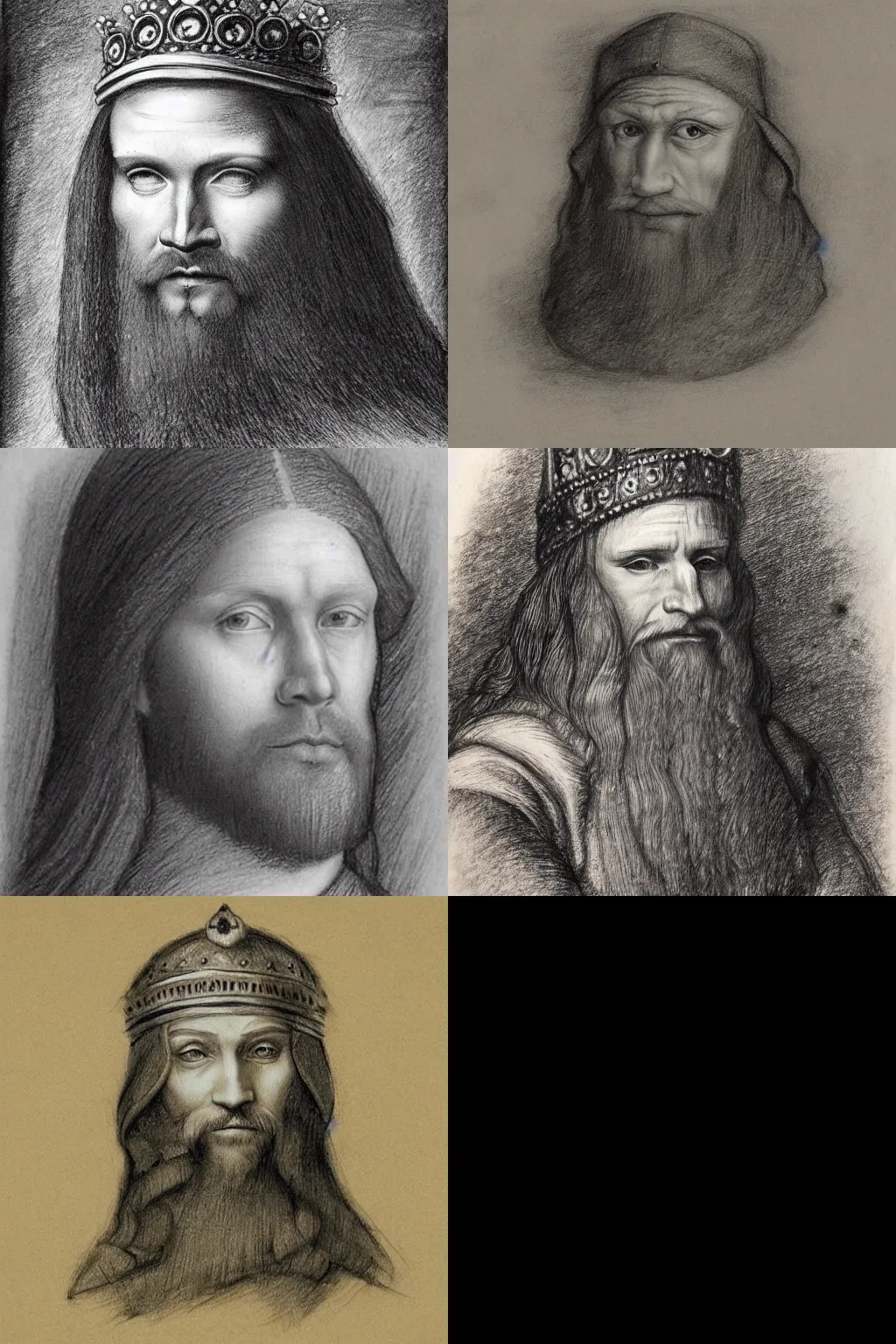 Prompt: hand drawn portrait of crown prince Håkon of Norway, drawn by Leonardo da Vinci, charcoal, highly detailed face