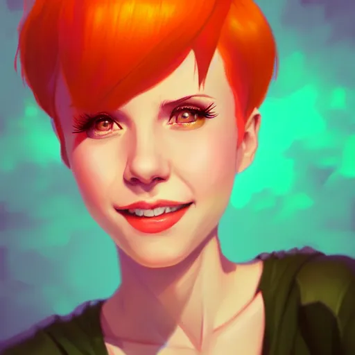 Prompt: a portrait of a beautiful Hayley Williams on stage smiling and dancing, art by lois van baarle and loish and ross tran and rossdraws and sam yang and samdoesarts and artgerm, digital art, highly detailed, intricate, sharp focus, Trending on Artstation HQ, deviantart, unreal engine 5, 4K UHD image
