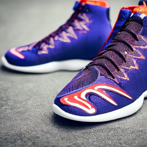 Image similar to photograph of sneakers, for basketball players, with an aerodynamic design, inspired by pokemon nidoqueen style