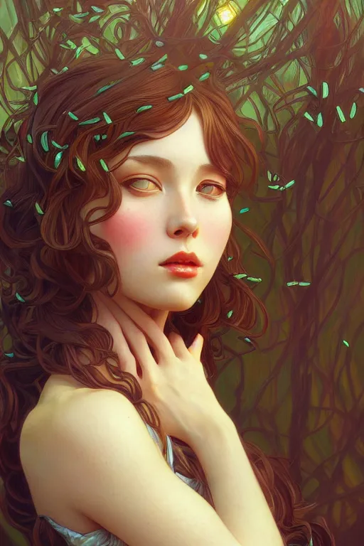 Image similar to hundreds of beetles lined up as a beautiful girl, highly detailed, digital painting, artstation, sharp focus, illustration, art by tan zi and ayanamikodon and alphonse mucha and wlop