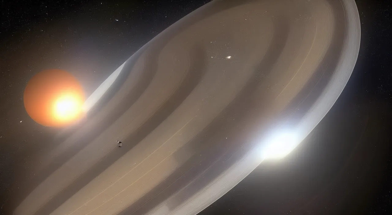 Prompt: Earth-like planet with Saturn-like rings, photograph,