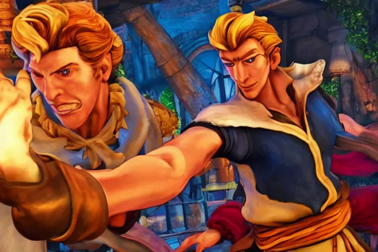 Prompt: screenshot of guybrush threepwood in street fighter 5, high resolution, hd, 4k