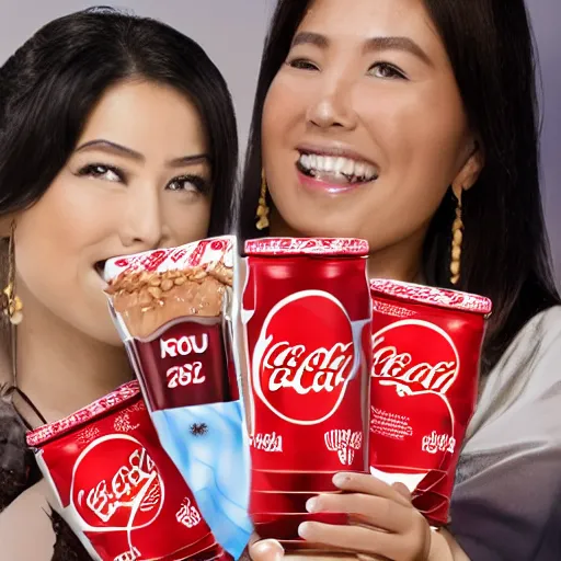 Prompt: kabuki play sponsored by coca-cola and nestle crunch