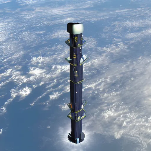 Image similar to space elevator at the edge of the atmosphere