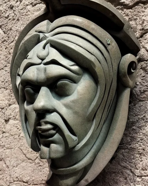 Prompt: a futuristic bust of an alien deity, in the style of ancient rome