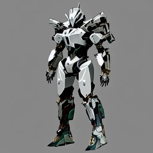 Image similar to very symmetrical!! armored knight concept power suit from zone of the enders video game, by miguel angel martinez monje, by vitaly bulgarov, by yoji shinkawa, by joss nizzi, by shoji kawamori, horizon zero dawn, bioware, mecha, deviantart, artstation, marmoset toolbag render, unreal engine