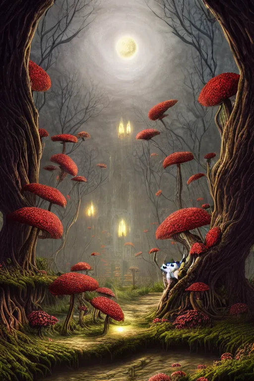 Prompt: a beautiful digital illustration painting of a detailed gothic fantasy cats and roots, dark mushroom, flowers by benoit b. mandelbrot, steven belledin, martin johnson heade, lee madgwick, caspar david friedrich, and david rios ferreira. 8 k resolution trending on artstation concept art digital illustration