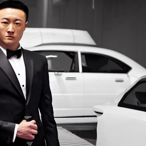 Prompt: Justin Sun as Hitman Agent 47