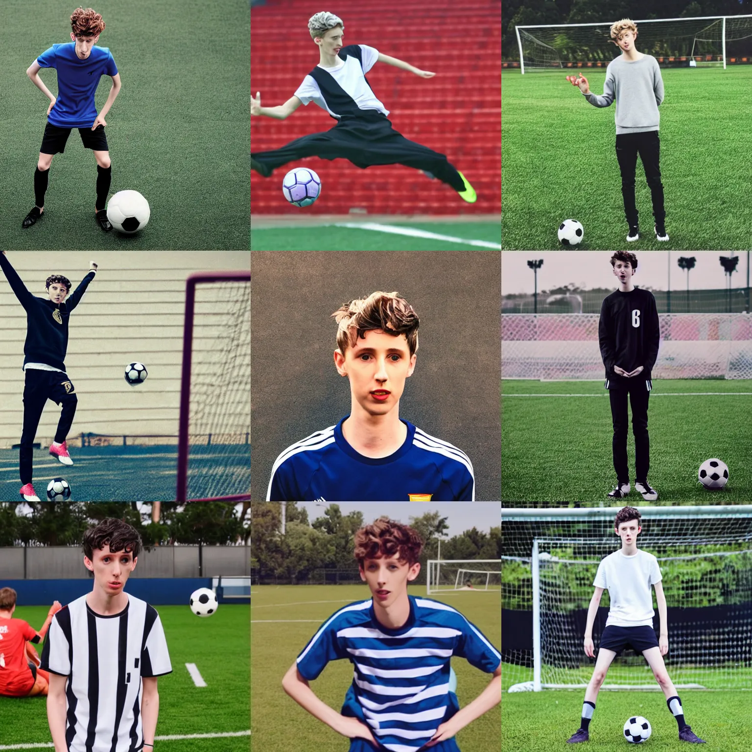 Prompt: troye sivan challenges you to a game of soccer