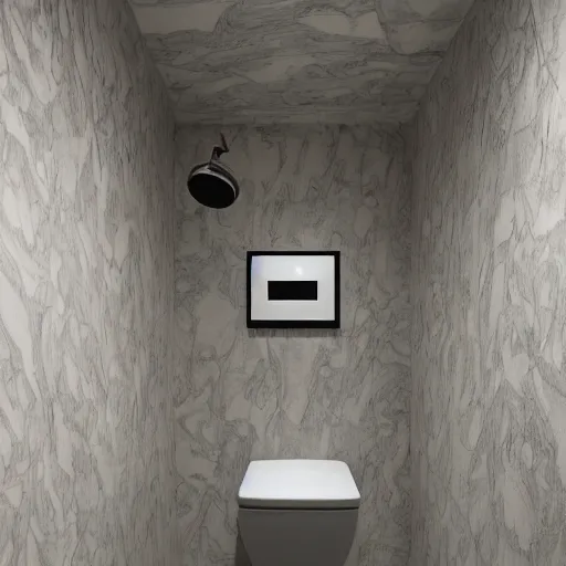Prompt: marble maze toilet