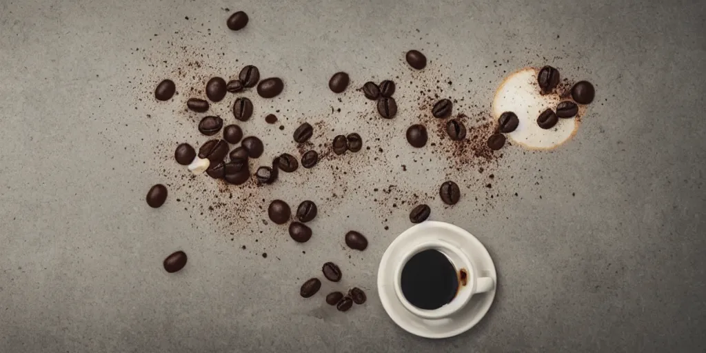 Prompt: Spilt coffee