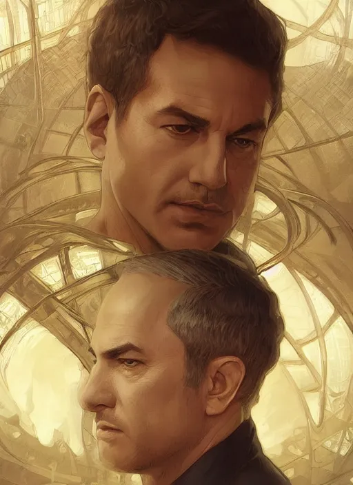 Prompt: beautiful benjamin netanyahu, intricate, elegant, highly detailed, digital painting, artstation, concept art, matte, sharp focus, illustration, art by artgerm and greg rutkowski and alphonse mucha