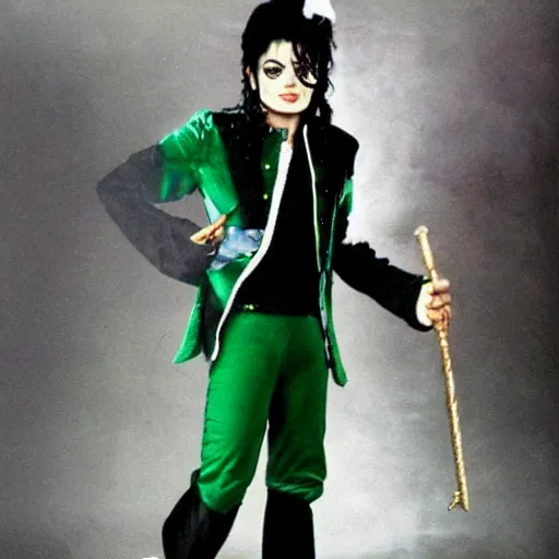 Image similar to “Michael Jackson dressed as Peter Pan”