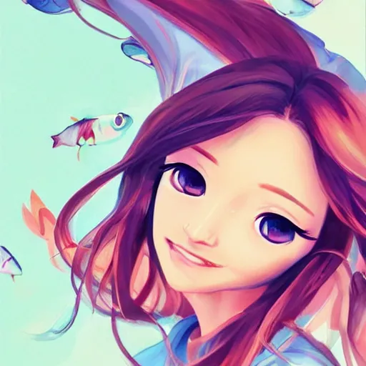 Image similar to fisheyes super super super cute cameron diaz, shin min jeong, RossDraws, trending on artstation