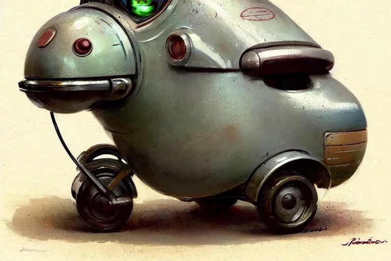 Image similar to ( ( ( ( ( 1 9 5 0 s retro future android robot fat robot mouse wagon. muted colors., ) ) ) ) ) by jean - baptiste monge,!!!!!!!!!!!!!!!!!!!!!!!!!