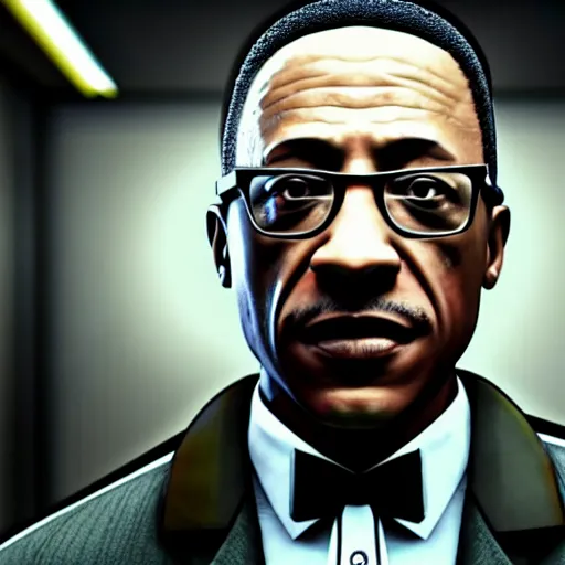 Image similar to Gustavo Fring in Rainbox six siege, 4k, highly detailed