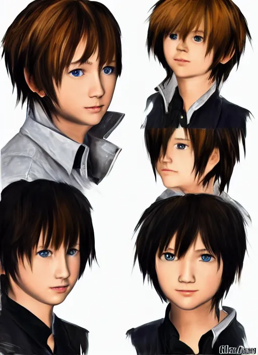 Image similar to haley joel osment in the style of tetsuya nomura