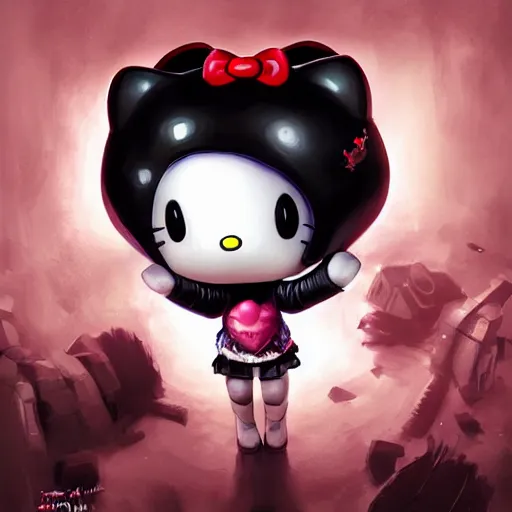 Evil Hello Kitty by Stanley Artgerm Lau, WLOP