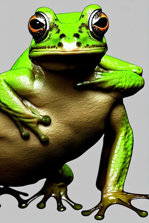 Prompt: frog - man hybrid, photorealistic, highly detailed,