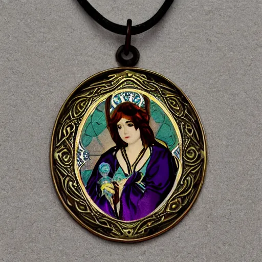 Prompt: seraphim necklace artnouveau style