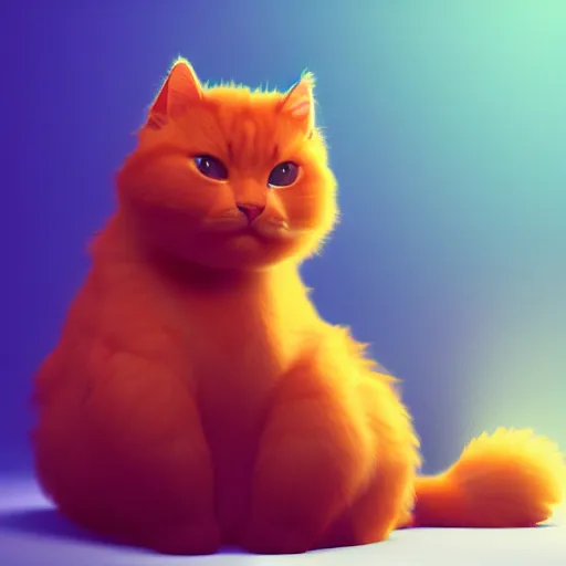 Prompt: a fluffy cat standing next to a bottle of medicine. orange cat. yellow background color. animal. digital art. artstation. realistic. vibrant. illustration. in the style of pixar movie. octane render. art by artgerm and greg rutkowski and alphonse mucha. volumetric lighting