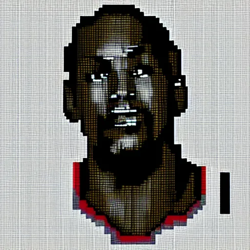 Prompt: michael Jordan Bust pixel art