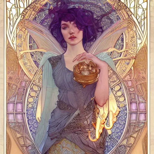 Image similar to god, highly detailed, very intricate, art nouveau, gold filigree, soft cinematic lighting, award winning, tarot concept art watercolor illustration by mandy jurgens and alphonse mucha and alena aenami, pastel color palette, featured on artstation