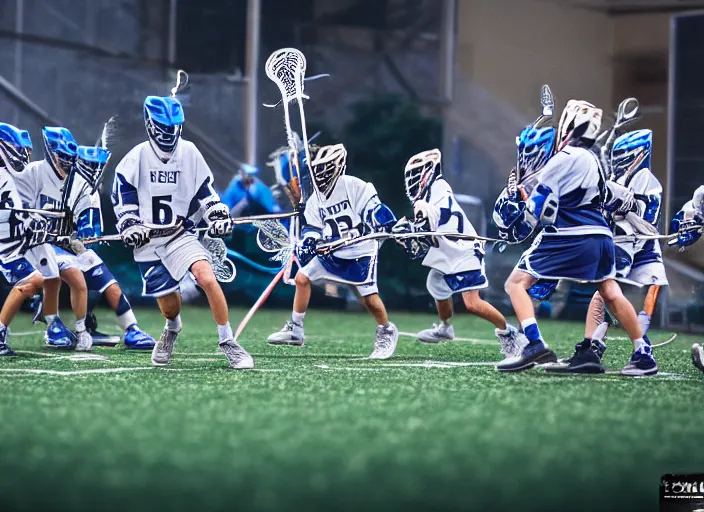 Image similar to photo of the lacrosse team, playing intergalactic championship versus chitauri. Highly detailed 8k. Intricate. Sony a7r iv 55mm. Award winning.