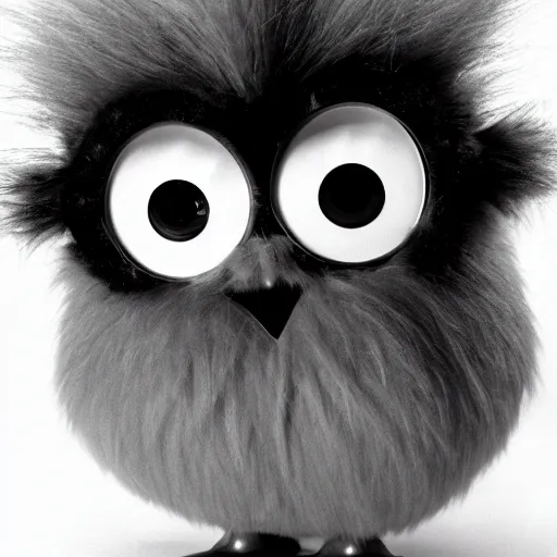 Prompt: cinematic photo of a very evil looking furby, detailed fur, scary, 1988