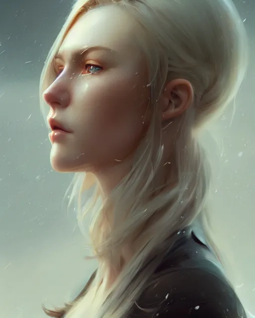 Prompt: beautiful nordic woman, beautiful, detailed portrait, cell shaded, 4 k, concept art, by wlop, ilya kuvshinov, artgerm, krenz cushart, greg rutkowski, pixiv. cinematic dramatic atmosphere, sharp focus, volumetric lighting, cinematic lighting, studio quality