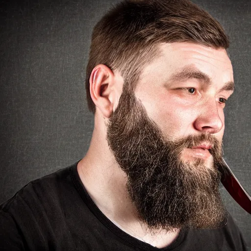 Prompt: Robert Pickaxe, Photo-realistic, Sharp focus, beard, short hair, very detailed