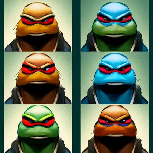 Prompt: face icon stylized minimalist teenage mutant ninja turtles, loftis, cory behance hd by jesper ejsing, by rhads, makoto shinkai and lois van baarle, ilya kuvshinov, rossdraws global illumination