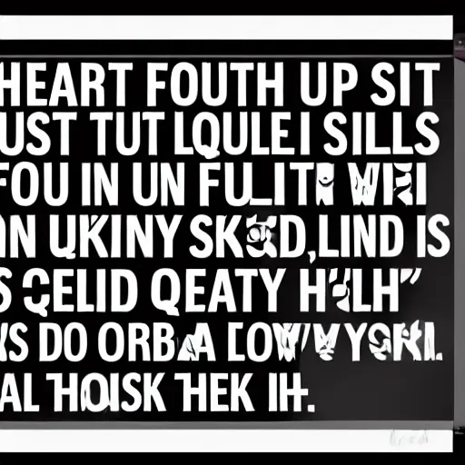 Prompt: a heart that's full up like a landfill a job that slowly kills you bruises that won't heal you look so tired, unhappy bring down the government they don't, they don't speak for us i'll take a quiet life a handshake of carbon monoxide