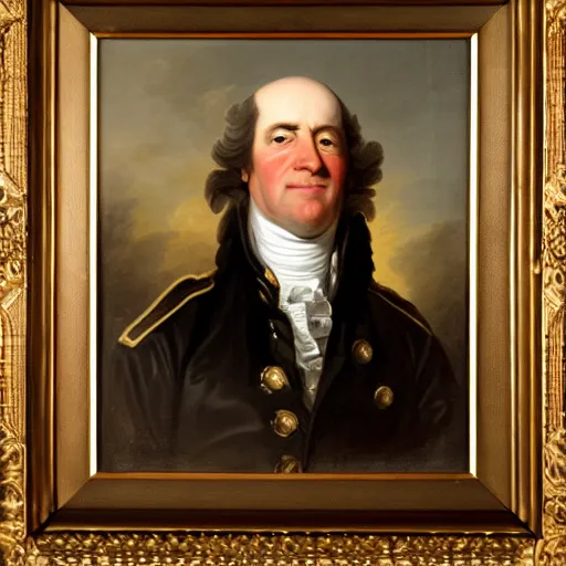 Image similar to facial portrait of the miami heat dictator in military uniform, 1 7 8 0, oil on canvas by william sidney mount, oil on canvas, octane render