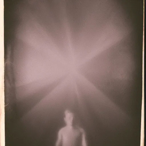 Image similar to tintype photo, volumetric light rays, underwater, Bigfoot swimming