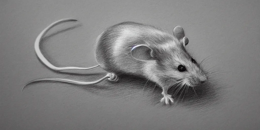 Premium Photo | Cute Mouse drawing on white background generative AI