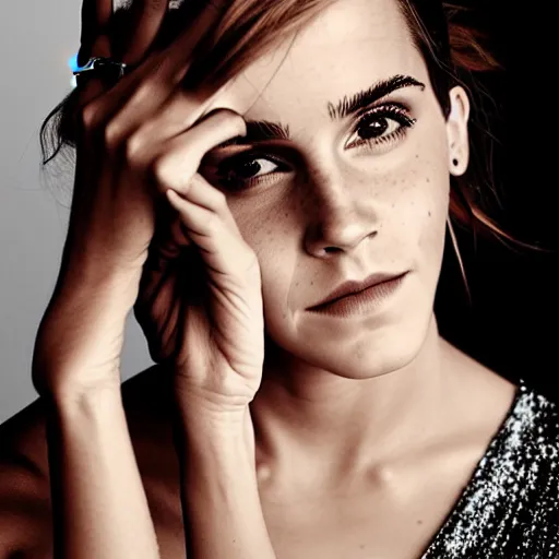 Image similar to emma watson posing for a portrait.