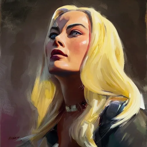 Prompt: greg manchess portrait painting of margot robbie with closed eyes as beautiful thick female bodybuilder zarya from overwatch, medium shot, asymmetrical, profile picture, organic painting, sunny day, matte painting, bold shapes, hard edges, street art, trending on artstation, by huang guangjian and gil elvgren and sachin teng