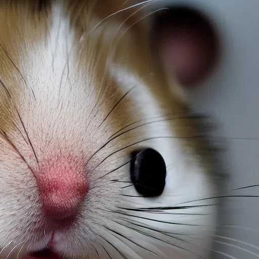 Prompt: fish - eye lens of a hamster